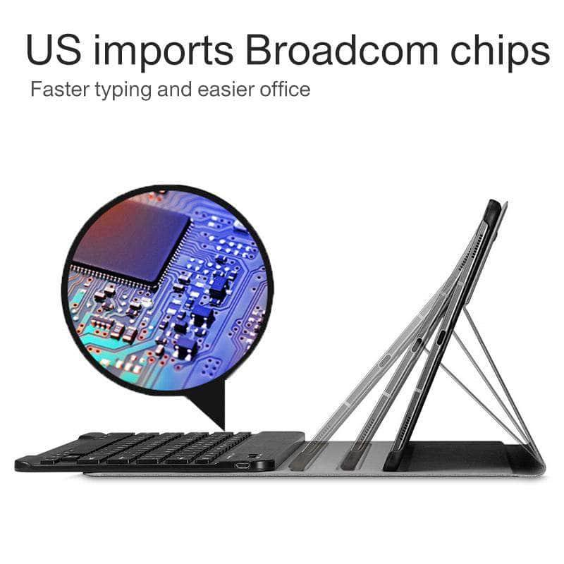 Wireless Bluetooth Keyboard Case Galaxy Tab S6 2019 T865 T860 Smart Case Pencil Holder - CaseBuddy