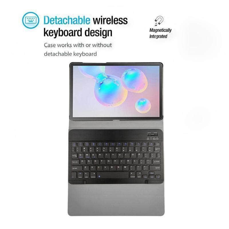 Wireless Bluetooth Keyboard Case Galaxy Tab S6 2019 T865 T860 Smart Case Pencil Holder - CaseBuddy