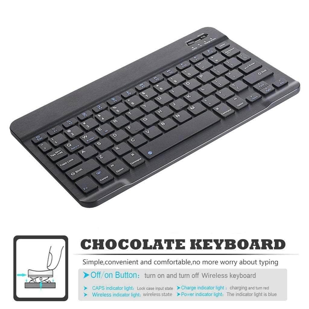 Wireless Bluetooth Keyboard Case Galaxy Tab S6 2019 T865 T860 Smart Case Pencil Holder - CaseBuddy