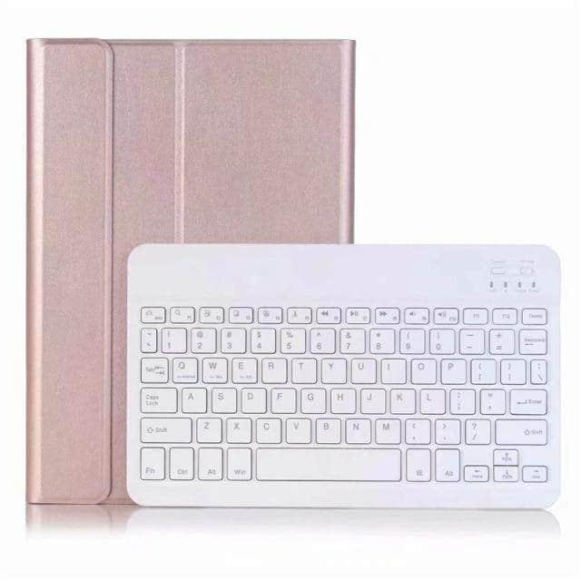 CaseBuddy Australia Casebuddy rose gold key case / English Wireless Keyboard Galaxy Tab A7 Lite 2021 T220 T225 Cover