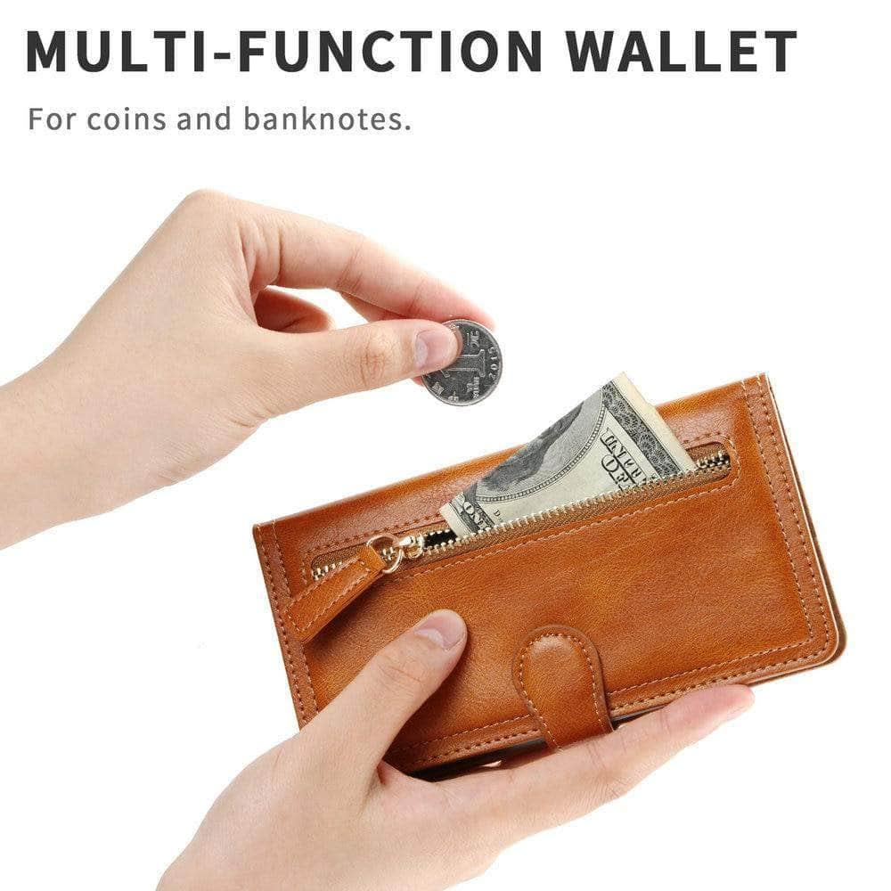 CaseBuddy Australia Casebuddy Zipper Leather Card Slot Flip Galaxy S21 Case